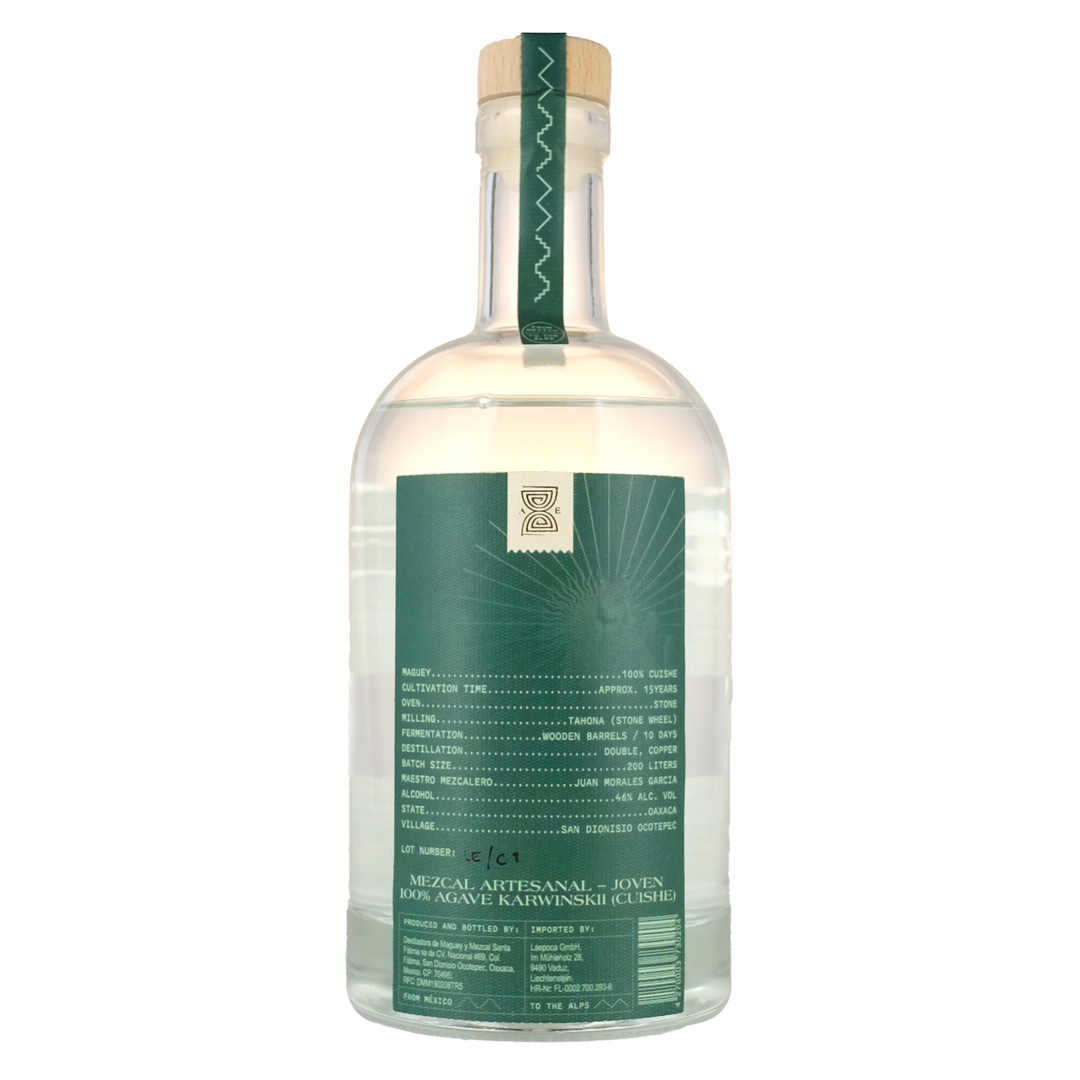 LÆPOCA Mezcal Cuishe | Von Mexiko in die Alpen | Handgefertigt | Joven & Artesanal | 500 ml & 46 % vol.